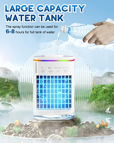 Portable 4-Speed Air Cooler with Timer & LED Light