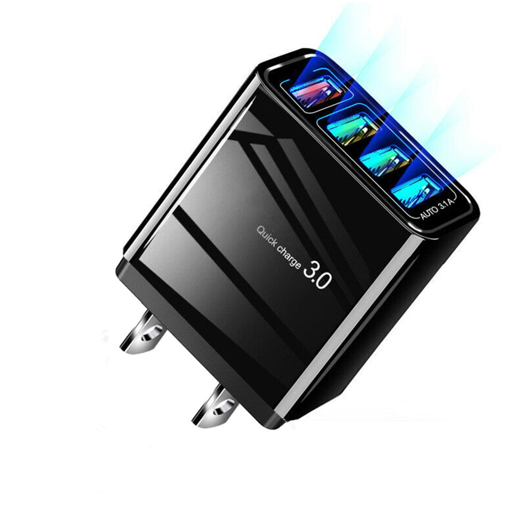 Borz 4-Port Fast USB Wall Charger Adapter