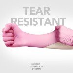 Pink Nitrile Exam Gloves - Powder-Free, 100 Pack