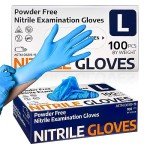 Nitrile Exam Gloves Box of 100 - Large