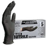 Black Nitrile Gloves, Powder-Free, 100-Count Small