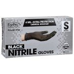Black Nitrile Gloves, Powder-Free, 100-Count Small