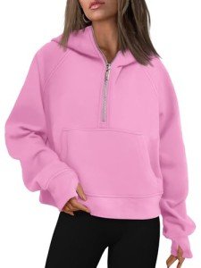 Cute Oversized Half-Zip Hoodie for Women