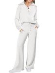 Trendy White Women's 2-Piece Sweat Outfit