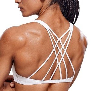 CRZ YOGA Women's Criss Cross Padded Sports Bra