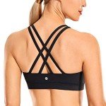 Women's Padded Criss Cross Sports Bra - Black