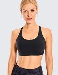 Women's Padded Criss Cross Sports Bra - Black