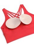 Crimson Strappy Longline Yoga Bra for Women