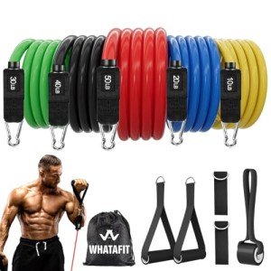 Whatafit 11-Piece Resistance Bands Set for Workouts