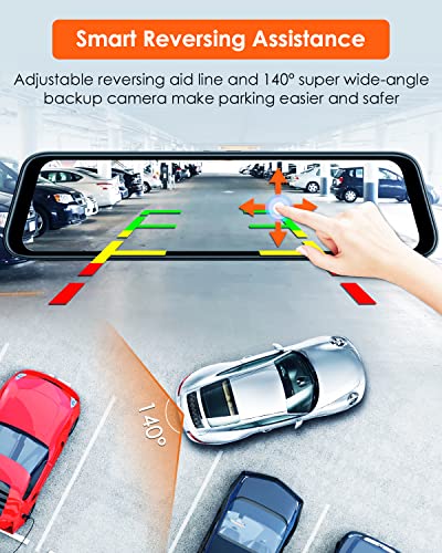 Vantrue M2 2.5K Mirror Dash Cam for Car,Advanced 24Hours Parking Mode, Parking Assist, Supports 512G Max