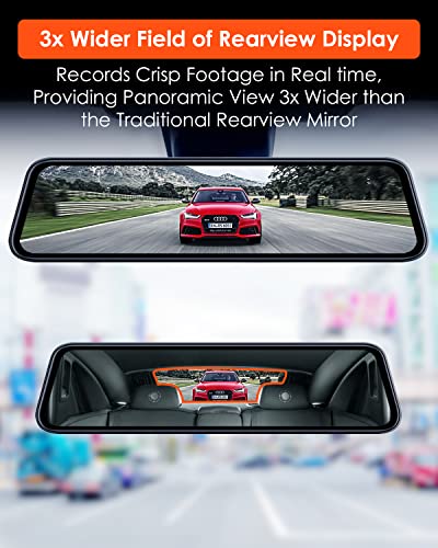 Vantrue M2 2.5K Mirror Dash Cam for Car,Advanced 24Hours Parking Mode, Parking Assist, Supports 512G Max