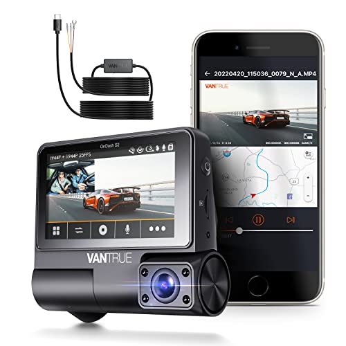 Vantrue S2 2 Channel WiFi Uber Dash Cam + Type C Hardwire Kit