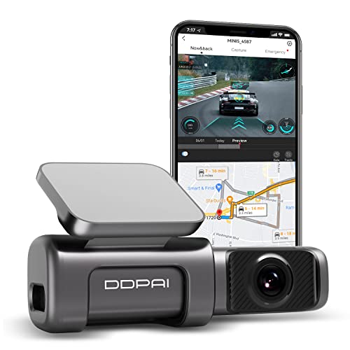 DDPAI Dash Cam 4K Front 3840x2160, Built in 5G WiFi GPS, 64G Storage Car Dash Camera, No Need Extra SD Card, Sony IMX 415 STARVIS Sensor, Night Vision,G-Sensor, Loop Recording, AR Technology Mini5