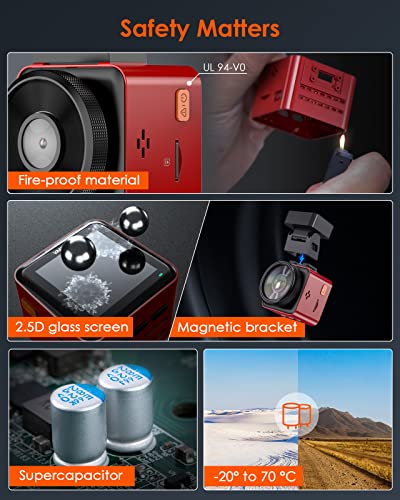Bundle: Vantrue E1 Mini Dash Camera + Vantrue 256GB microSD Card + Type C USB Port Hardwire Kit