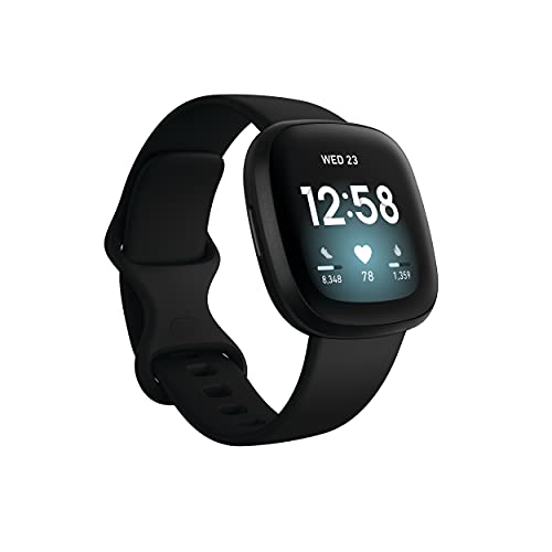 Fitbit Versa 3 Health & Fitness Smartwatch with GPS, 24/7 Heart Rate, Alexa Built-in, 6+ Days Battery, One Size (S & L Bands Included)
