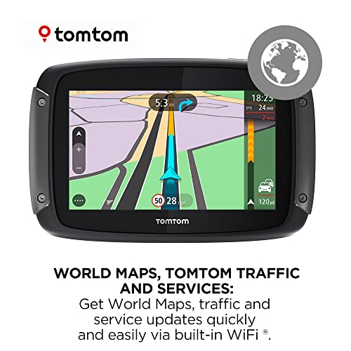 TomTom Rider 550 Motorcycle GPS Navigation Device, 4.3 Inch, with Motorcycle Specific Winding