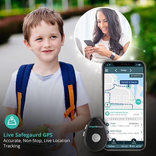 AngelSense Personal GPS Tracker for Kids, Teen, Autism, Special Needs, Elderly, Dementia - 2-Way Auto-Answer Speakerphone & SOS Button - School Bus Tracking - Easy-to-Use App