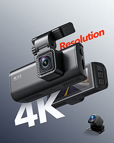 REDTIGER F7N 4K Dual Dash Cam Built-in WiFi GPS Front 4K/2.5K and Rear 1080P Dual Dash Camera for Cars,3.18 inch Display,170 Deg Wide Angle Dashboard Camera Recorder,Support 256GB Max