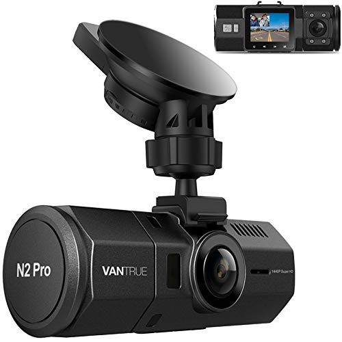 Vantrue N2 Pro Uber Dual 1080P Dash Cam, 2.5K 1440P Front Dash Cam, Front and Inside Dash Camera w/Infrared Night Vision, 24hr Motion Detection Parking Mode, Accident Record, Support 256GB max(2023)