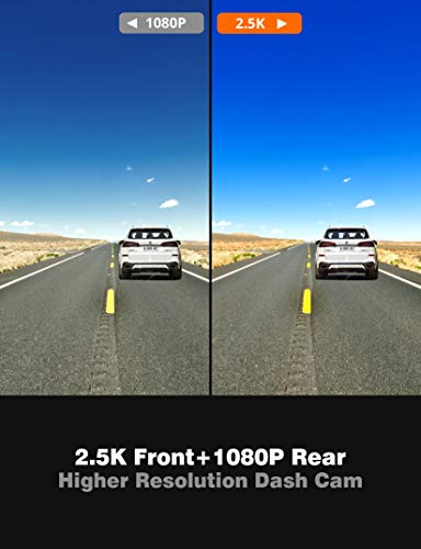 Kingslim D2 2.5K Dual Dash Cam, 1440P&1080P Front and Rear Camera for Cars 170 Degree Driving Recorder with Sony Starvis Sensor Night Vision G-Sensor Parking Mode Support 128GB Max