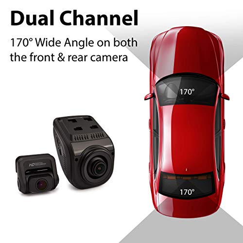 Rexing V1P Pro Dual 1080p Full HD Front and Rear 170° Wide Angle Wi-Fi Car Dash Cam with Built-in GPS Logger, Supercapacitor, 2.4" LCD Screen, G-Sensor, Loop Recording, Mobile App, Parking Monitor