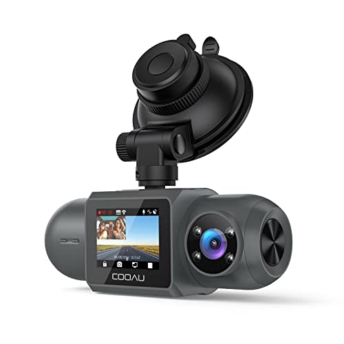 1440P QHD Built-in GPS Wi-Fi Dash Cam, Front and Inside Car Camera Recorder with Infrared Night Vision, Supercapacitor, 4 IR LEDs，G-Sensor, Parking Mode, Loop Recording (D30S)