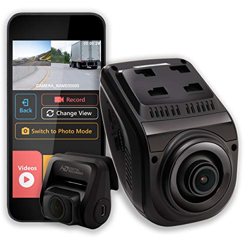 Rexing V1P 3rd Generation Dual 1080p Full HD Front and Rear 170 Degree Wide Angle Wi-Fi Car Dash Cam with Supercapacitor, 2.4" LCD Screen, G-Sensor, Loop Recording, Mobile App