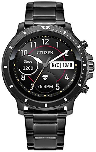 Citizen CZ Smart Stainless Steel Smartwatch Touchscreen, Heartrate, GPS, Speaker, Bluetooth, Notifications, iPhone and Android Compatible, Powered by Google Wear OS