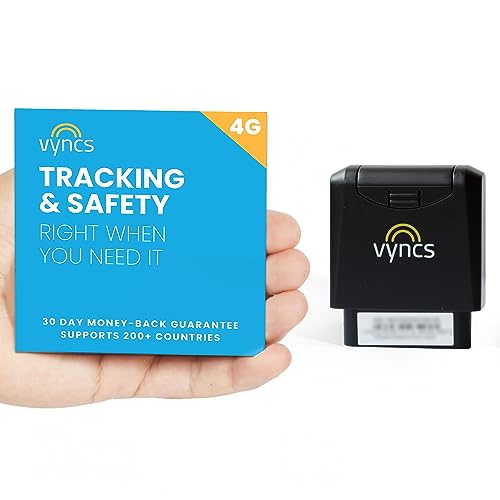 VyncsFleet: GPS Tracker No Monthly Fee, 4G LTE OBD, Real Time Fleet Car/Truck Tracking, SIM, Free 1 Year Data Plan, Trips, Vehicle Diagnostics, Driver Safety Alerts, Fuel Report, Emission Report