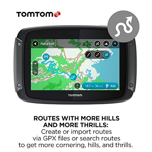 TomTom Rider 550 Motorcycle GPS Navigation Device, 4.3 Inch, with Motorcycle Specific Winding