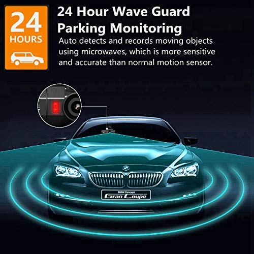 VANTRUE T2 1080P 24/7 Recording Dash Cam with Motion Detection Parking Mode, 2'' LCD Car Camera with Capacitor, Night Vision, OBD Hardwired Cable, G-Sensor, Loop Recording, Support 256GB Max