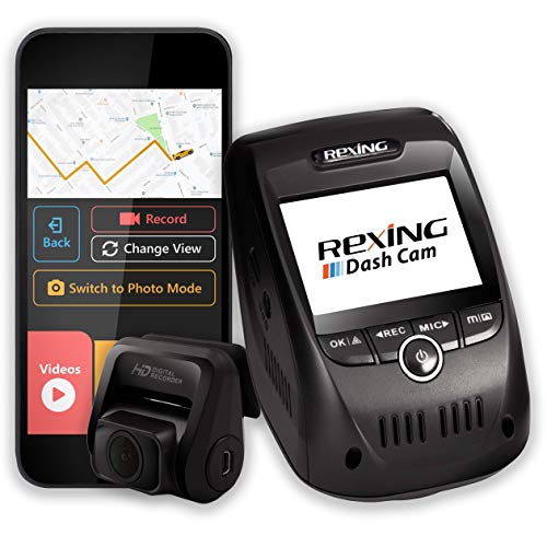 Rexing V1P Pro Dual 1080p Full HD Front and Rear 170° Wide Angle Wi-Fi Car Dash Cam with Built-in GPS Logger