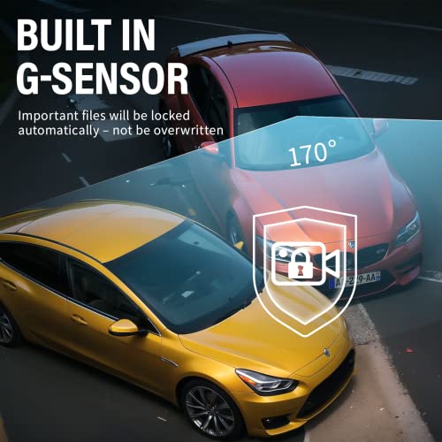 iiwey Dash Cam Front Rear and Inside 1080P Three Channels with IR Night Vision Car Camera SD Card Included Dashboard Camera Dashcam for Cars HDR Motion Detection and G-Sensor for Car, Taxi, Uber