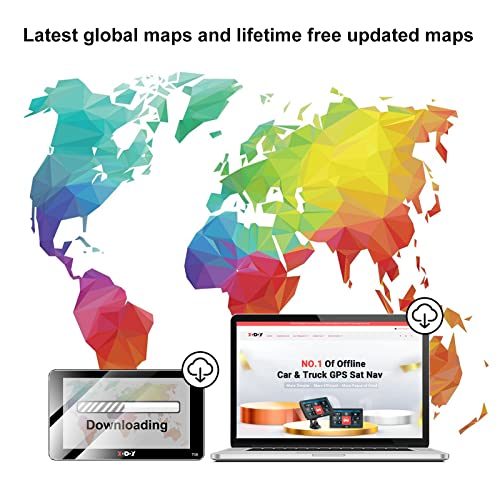 XGODY GPS Navigation for car 2.5D Screen 7 inch 2023 maps car GPS for car Truck GPS Commercial Drivers semi Trucker Navigation System 8GB 256M with Voice Guidance Free Lifetime map Updates
