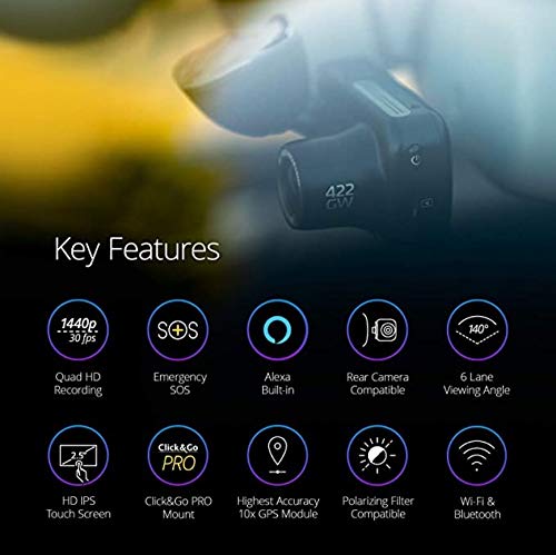 Nextbase Dash Cam 422GW + PNY Elite-X 32GB U3 microSDHC Card (Bundle)
