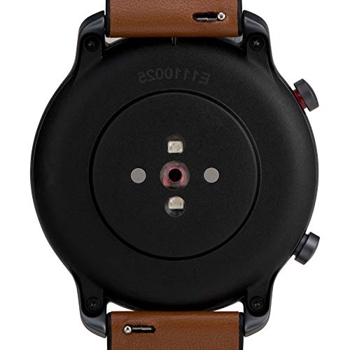 Timex Metropolitan R AMOLED Smartwatch with GPS & Heart Rate 42mm – Black with Brown Leather & Silicone Strap