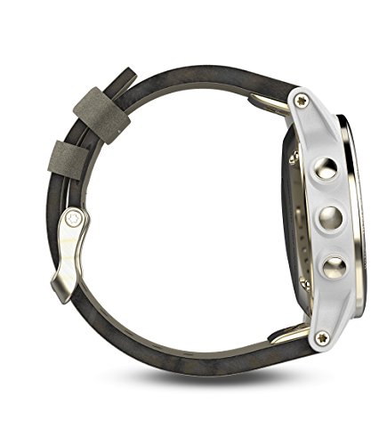 Garmin fēnix 5S, Premium and Rugged Smaller-Sized Multisport GPS Smartwatch, Sapphire Glass, Light Gold W/ Gray Suede Band (010-01685-12), 42mm