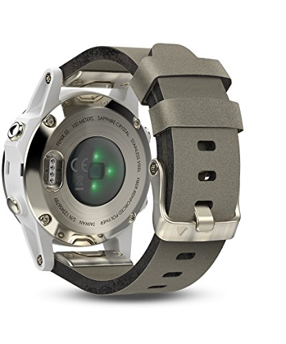Garmin fēnix 5S, Premium and Rugged Smaller-Sized Multisport GPS Smartwatch, Sapphire Glass, Light Gold W/ Gray Suede Band (010-01685-12), 42mm