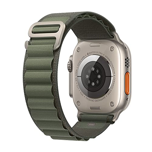 Apple Watch Ultra [GPS + Cellular 49mm] Smart Watch w/Rugged Titanium Case & Yellow/Beige Trail Loop S/M Fitness Tracker, Precision GPS, Action Button