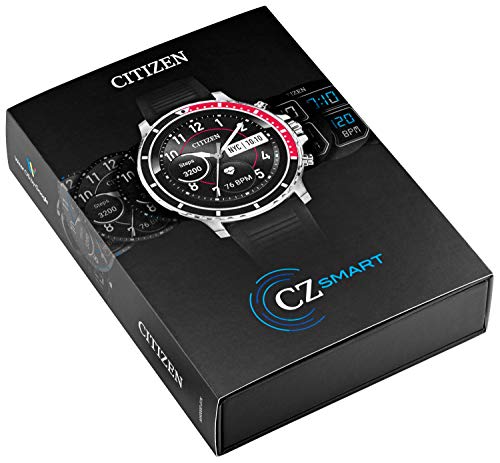 Citizen CZ Smart Stainless Steel Smartwatch Touchscreen, Heartrate, GPS, Speaker, Bluetooth, Notifications, iPhone and Android Compatible, Powered by Google Wear OS
