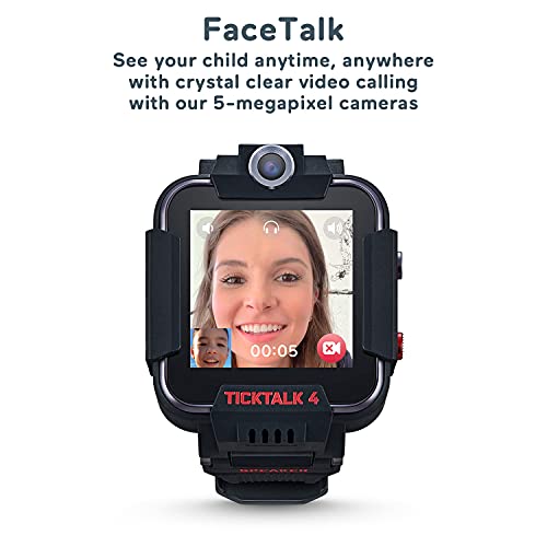 TickTalk 4 Unlocked 4G LTE Kids Smartwatch Phone with Calling, Messaging, GPS Locating, 2X Cameras & Free Streaming Music