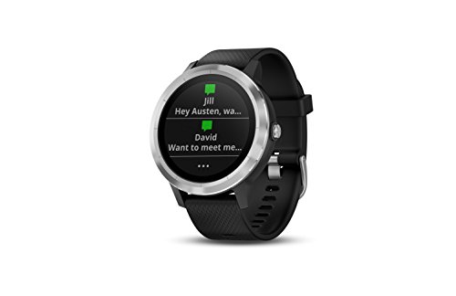 Garmin 010-01769-01 Vivoactive 3, GPS Smartwatch with Contactless Payments and Built-In Sports Apps, Black with Silver Hardware