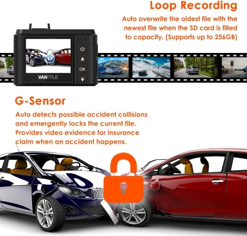 Bundle – 2 Items: Vantrue N1 Pro Dash Cam(2023) + 11.5ft Hardwire Kit