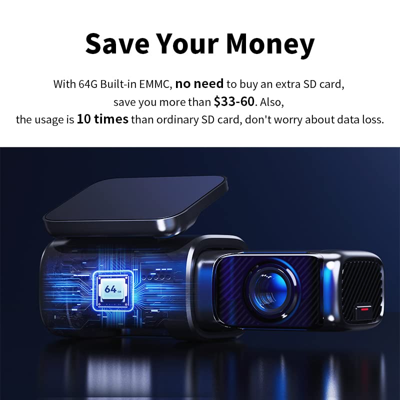 DDPAI Dash Cam 4K Front 3840x2160, Built in 5G WiFi GPS, 64G Storage Car Dash Camera, No Need Extra SD Card, Sony IMX 415 STARVIS Sensor, Night Vision,G-Sensor, Loop Recording, AR Technology Mini5