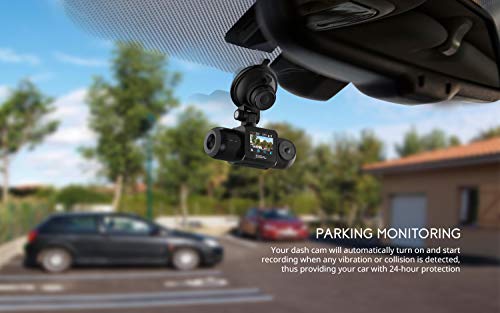 COOAU Dash Cam, 64GB SD Card Included, 1080P FHD Built-in GPS Wi-Fi, Front and Inside Car Camera Recorder for Uber with Infrared Night Vision, Sony Sensor, 4 IR LEDs，G-Sensor, Parking Mode