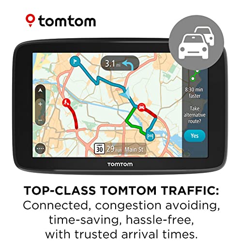 TomTom Go Comfort 6 Inch GPS Navigation Device with Updates Via Wi-Fi, Real Time Traffic, Free Maps of North America, Smart Routing, Destination Prediction and Road Trips