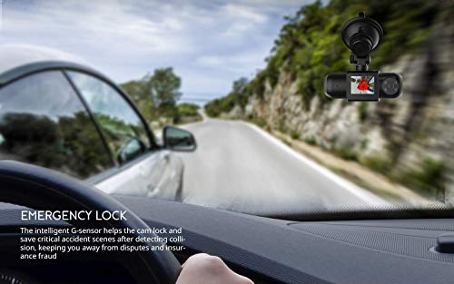 COOAU Dash Cam, 64GB SD Card Included, 1080P FHD Built-in GPS Wi-Fi, Front and Inside Car Camera Recorder for Uber with Infrared Night Vision, Sony Sensor, 4 IR LEDs，G-Sensor, Parking Mode
