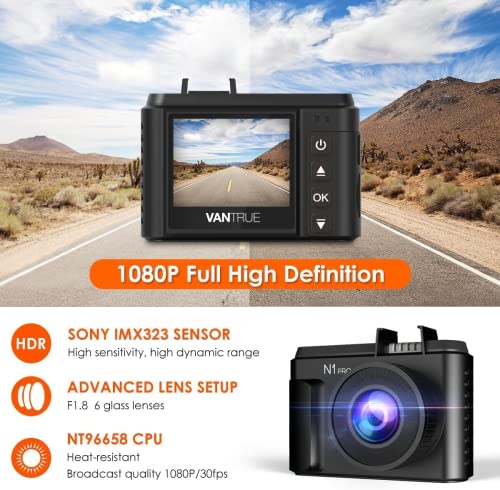 Bundle – 2 Items: Vantrue N1 Pro Dash Cam(2023) + 11.5ft Hardwire Kit