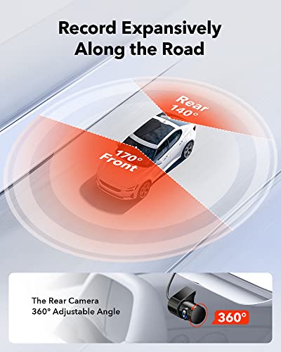 REDTIGER Dash Cam Front Rear, 4K/2.5K Full HD Dash Camera for Cars, Free 32GB SD Card, Built-in Wi-Fi GPS, 3.18” IPS Screen, Night Vision, 170°Wide Angle, WDR, 24H Parking Mode