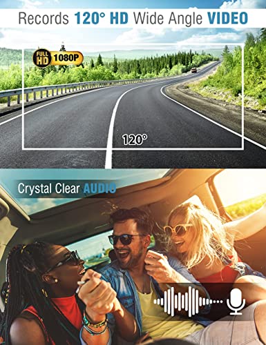 Dash Cam Pro Wi-Fi - As Seen on TV Dash Cam 360°, Motion Detection, 2.0” LCD, 1080p HD, Dashboard Camera Video Recorder, Loop Recording, Night-Mode